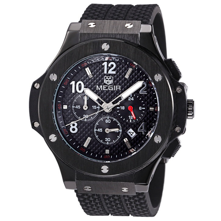 Klockor Herr Luxury Quartz Armbandsur Man Sport Military Chronograph Watches 