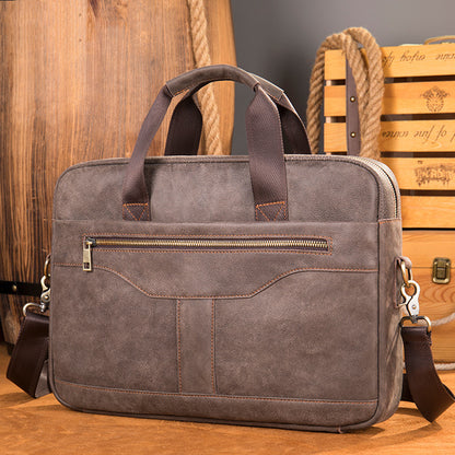 Sac à main de bureau d'affaires Vintage, porte-documents en cuir véritable pour hommes