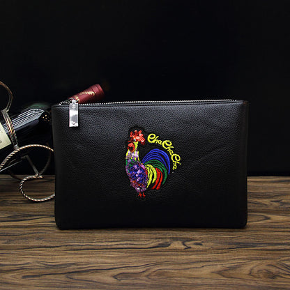 Bee Embroidered Men's Handheld Envelope Bag