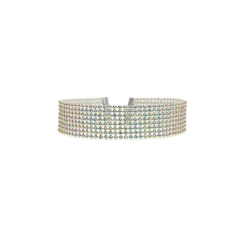 Mode Kvinnor Full Crystal strass tour de cou halsband Bröllop smycken tour de cou halsband pour kvinnor