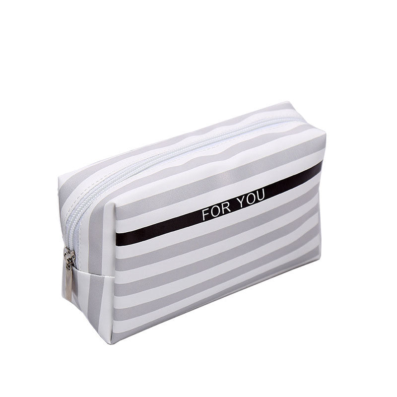 Korean Striped Cosmetic Bag Outdoor Travel Cosmetics