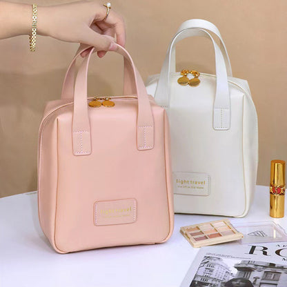 Sac à cosmétiques en cuir PU en forme de coquille, pochette de maquillage étanche avec lettres, sac multifonction à main, fourre-tout de maquillage, sacs de lavage de voyage