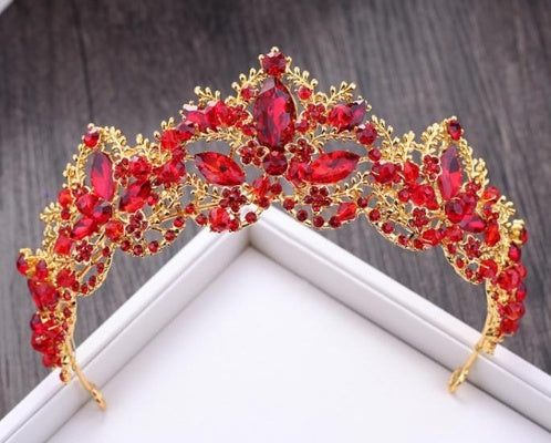 New Fashion Baroque Luxury Crystal AB Bridal Crown Tiara Light Gold Tiara Tiaras for Women Bride Hair Wedding Accessories