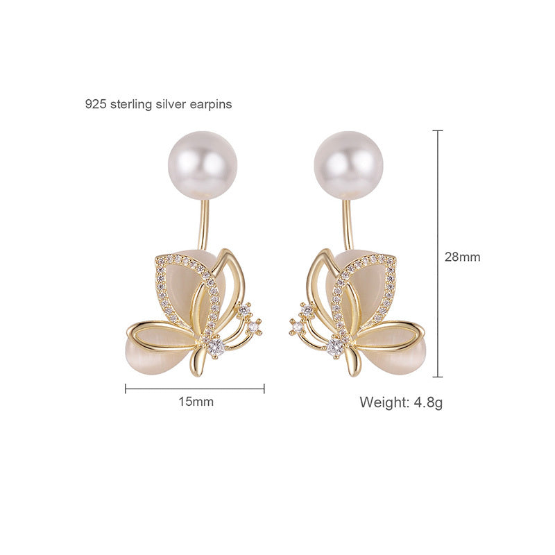 Opal fjäril stud örhängen Kvinnor