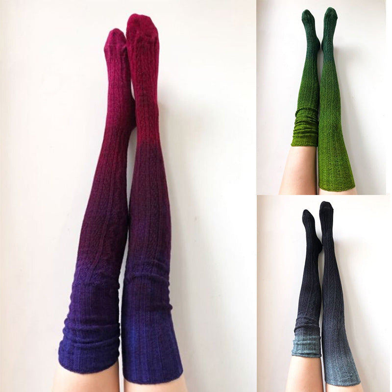 Women's Tie-dye Knitted Long Tube Over The Knee Socks