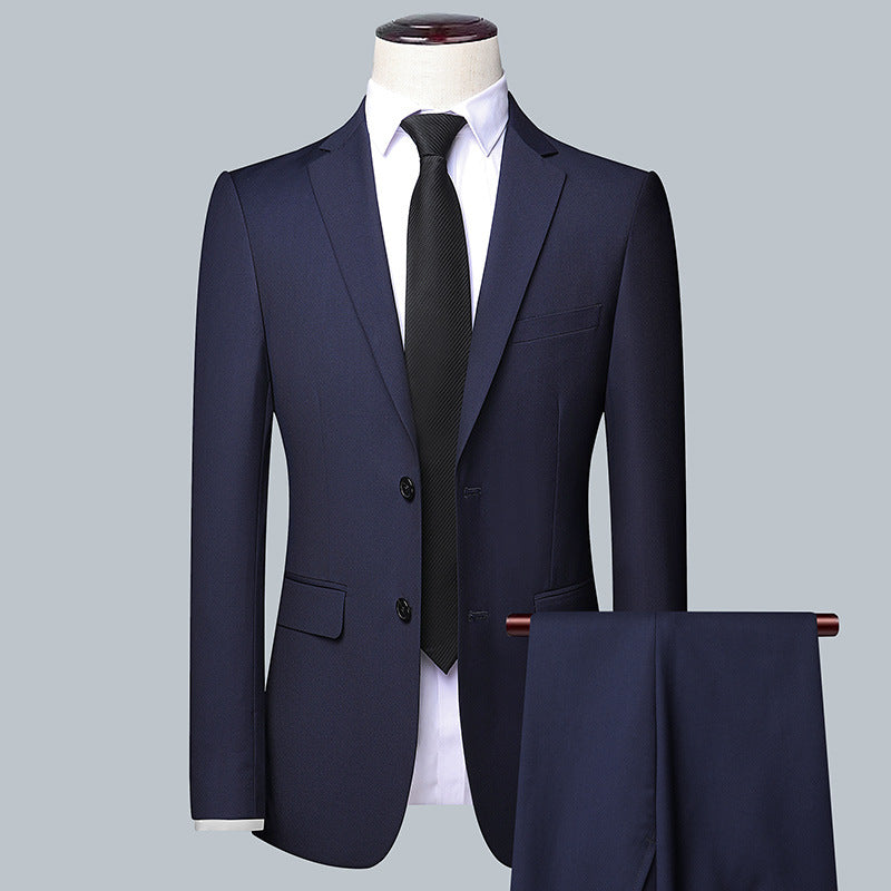 Casual Men's Suit Set Slim Fit Formal Groom Wedding Dress