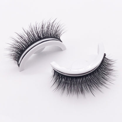 Återanvändbara 3D Mink Lashes naturliga falska ögonfransar Självhäftande falska limmar fria lass Makeup ögonfrans Extens Silk ögonfransar