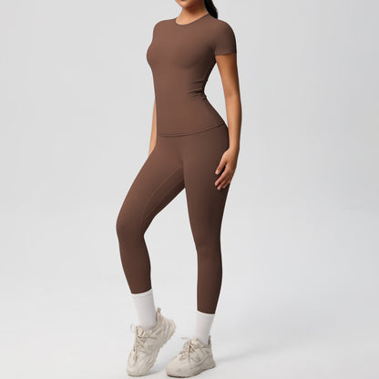 C it all Stretch Sports T-Shirt & High Waist Yoga Pants Set