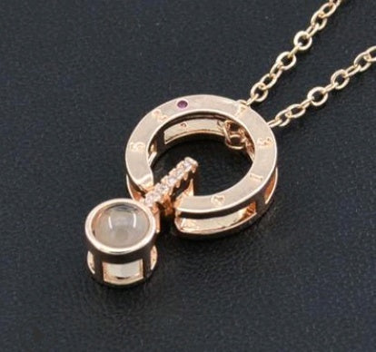 Mode 100 langues je t'aime Projection Couple pendentif rond romantique amour mémoire amoureux de mariage collier cadeaux 