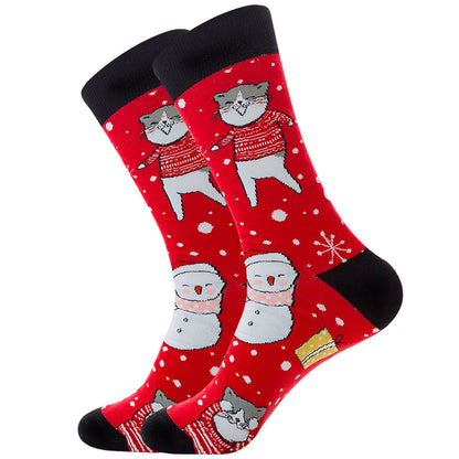 Men's socks Santa Claus Elk Men's Tube Socks Trendy Cotton Socks