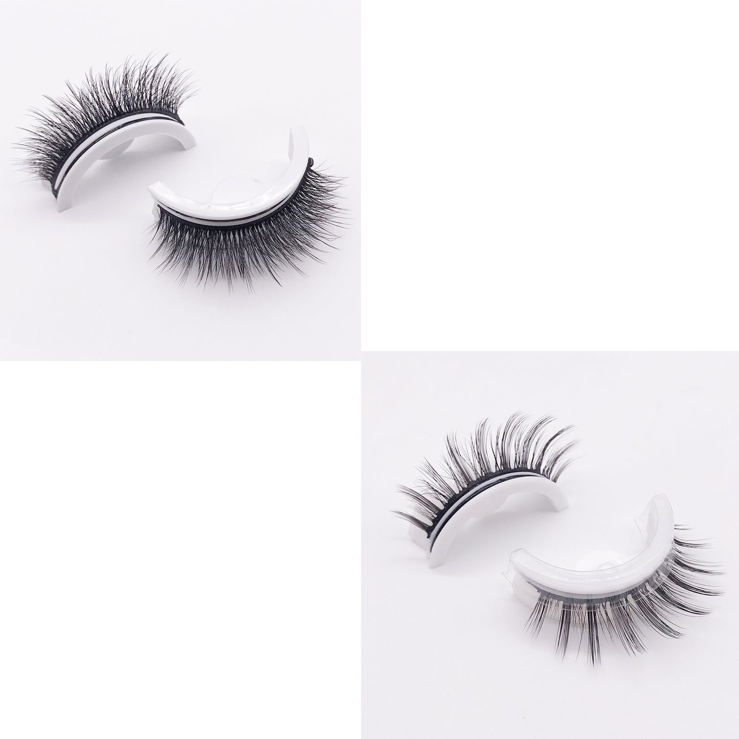 Återanvändbara 3D Mink Lashes naturliga falska ögonfransar Självhäftande falska limmar fria lass Makeup ögonfrans Extens Silk ögonfransar