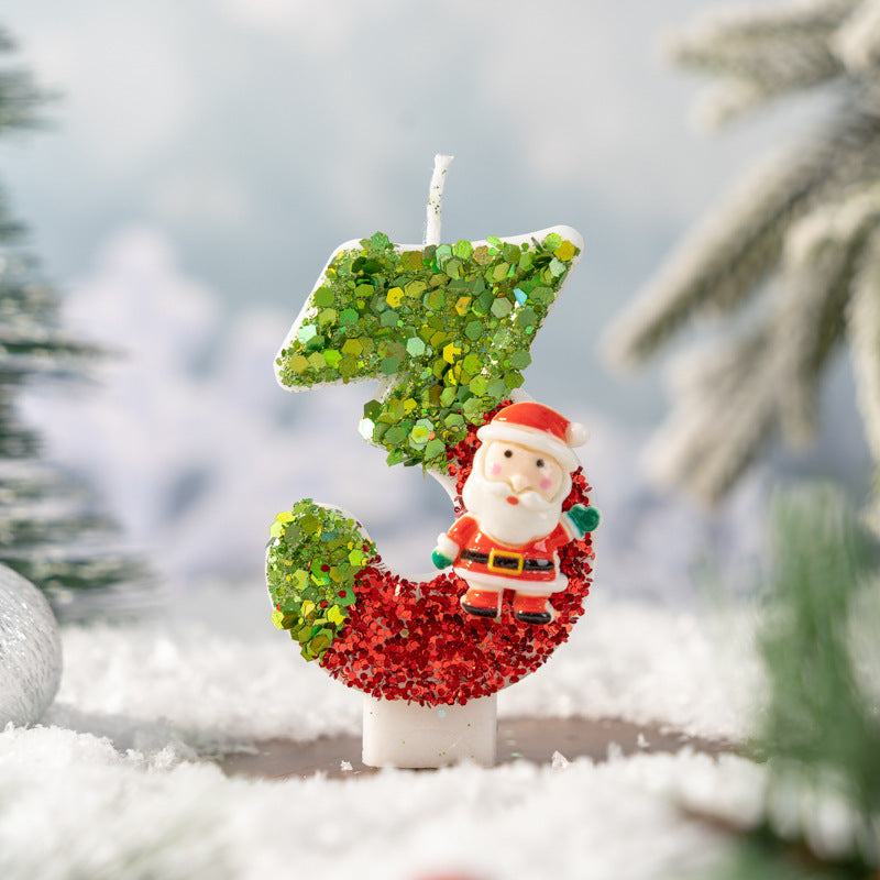 Santa Claus Digital Candle 0-9 Handmade Diy Decoration