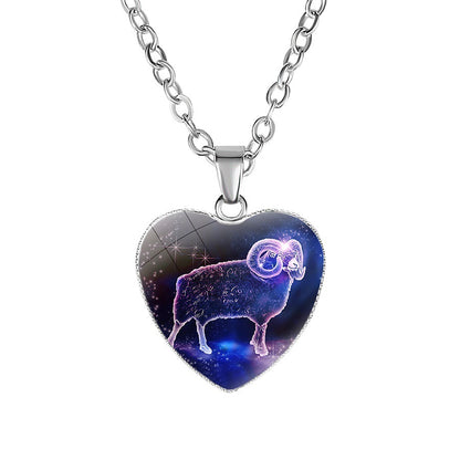 Kvinnors Zodiac Heart Pendant halsband