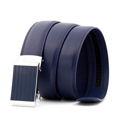 Men's Cowhide Alloy Automatic Buckle Business Casual Pant Belt - Effortless Professional