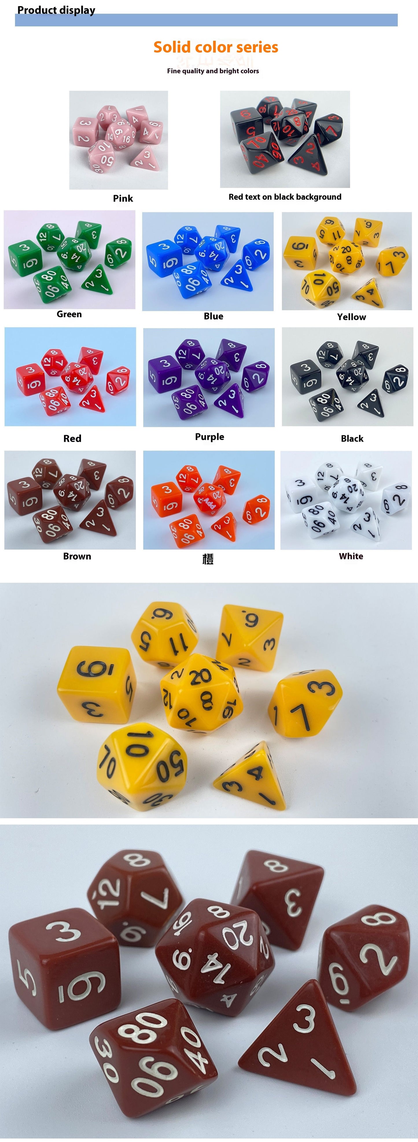 Acrylic Dice Running Group Board Game Entertainment Polyhedral Dice 7 Tablets Set