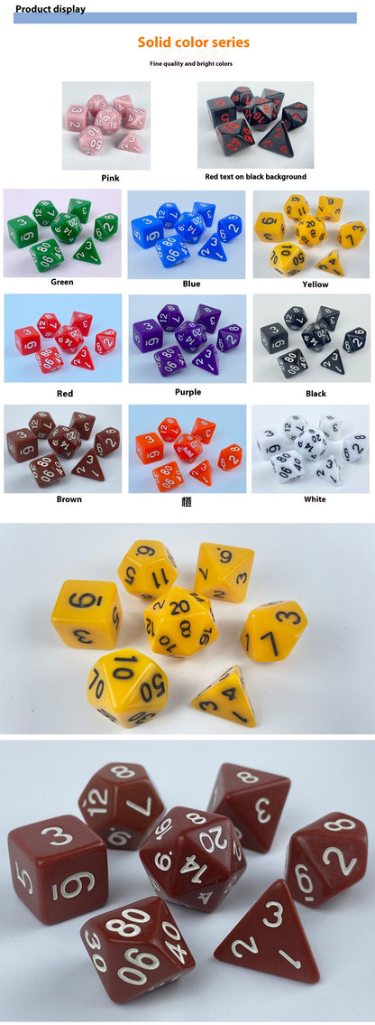 Acrylic Dice Running Group Board Game Entertainment Polyhedral Dice 7 Tablets Set