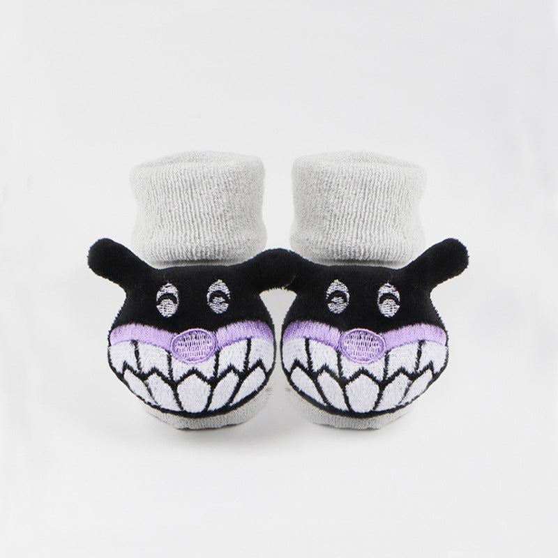 Bomull Baby Socks flickor pojkar gummi anti slipp golv tecknad kids