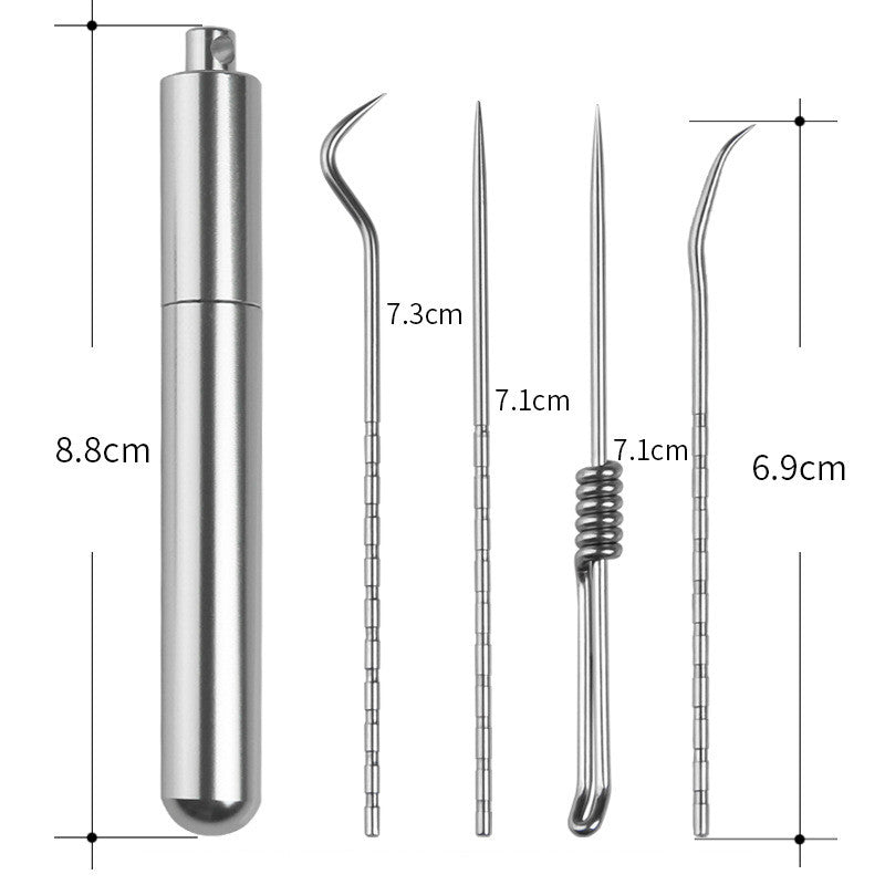 Cure-dents en acier inoxydable 304, Portable haut de gamme, Tube de stockage en alliage d'aluminium, outil de soins bucco-dentaires, artefact de cueillette des dents