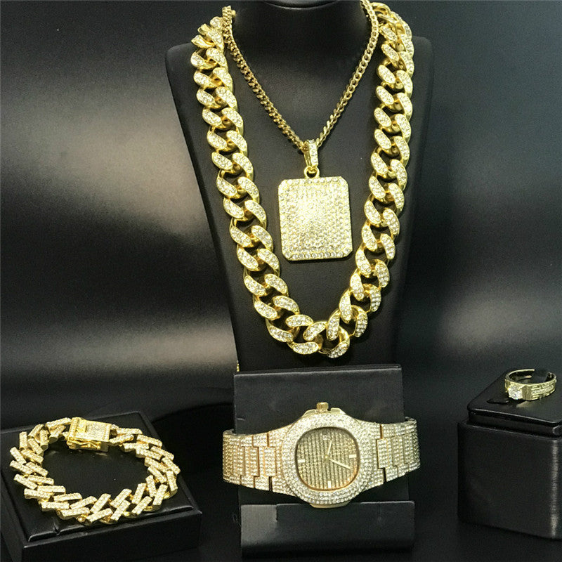 Hip Hop Hip Hop Full Diamond Cuban Necklace Men