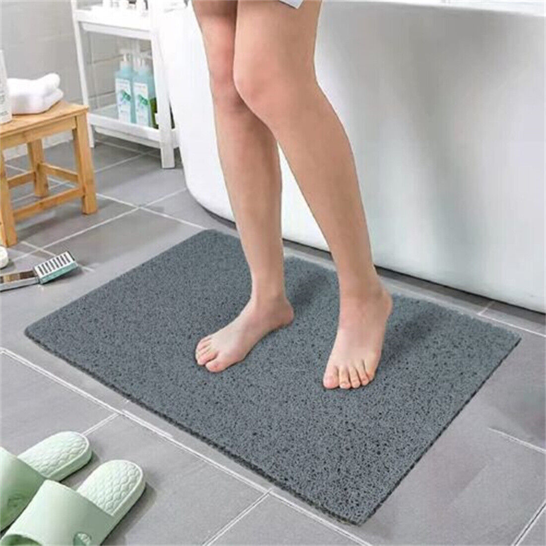 Duschmatta för invändig dusch Silk Circle Badmatta Non-Slip Anti Mold PVC BathMat-Två storlek