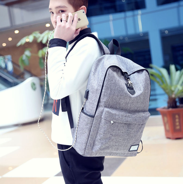 Backpack Grey Anti Theft Bag