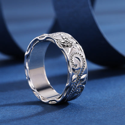 Enkla 925 Silverringar Dammode Festsmycken Gåvor