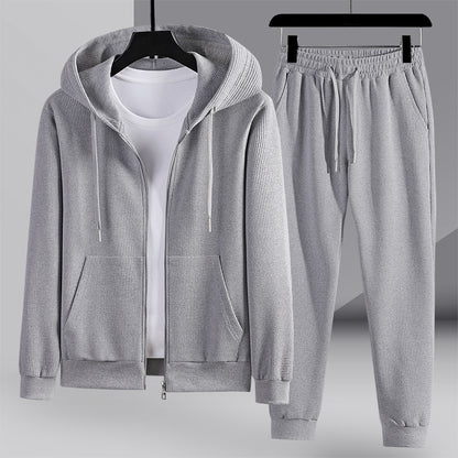 Ensemble de sport Waffle Couple, vêtements de sport à capuche