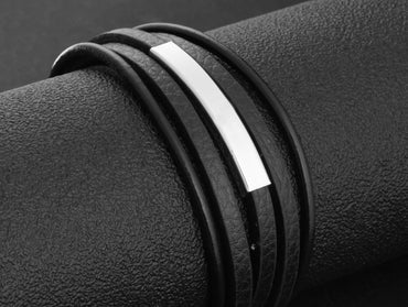 Äkta läderarmband för män