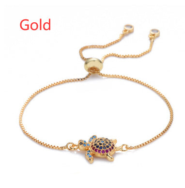 Sköldpaddor Armband Justerbart Glänsande Strass Glittrande Geometriskt Dam Flickor Havssköldpadda Armband Fina Smycken För Dejting