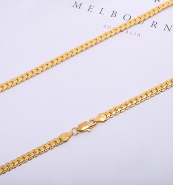 Män Halsband Gold Tone Snake Chain