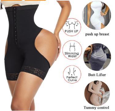 Kvinnor Shapewear High Waist Butt Lifter Magekontroll Underkläder Workout Midjetränarkorsett