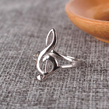 Unique Hollow Out Musical Notes Rings For Women Men Jewelry High Quality