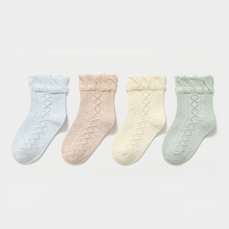 Baby Mesh Thin Mid Tube Socks