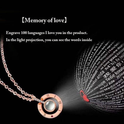 Mode 100 langues je t'aime Projection Couple pendentif rond romantique amour mémoire amoureux de mariage collier cadeaux 