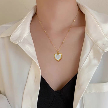 Collier d'amour en forme de coeur pour la saint-valentin, personnalité capricieuse, poêle minimaliste, collier en or véritable pour femme