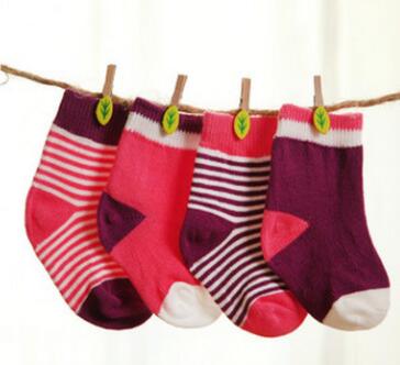 Cute Newborn Baby Sets Kids Winter Warm Soft Cotton Striped Soft Stitches Socks Socks 0-3 Years Old