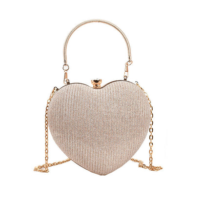 New Fashion Chain Crossbody Explosion Handheld Peach Heart Bag