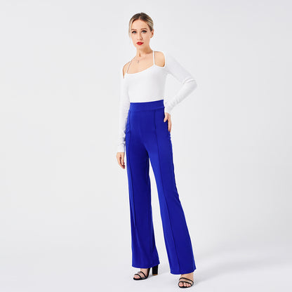 Solid Color Casual Pants Slim, High-waisted Bell Bottoms