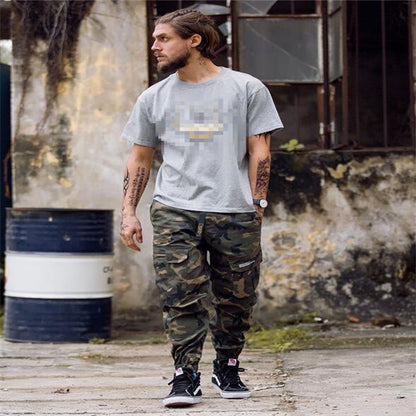 Herrmode Streetwear Byxor Herr Jogger Camo Harem Byxor Street Style Ungdom Casual Camouflage Slim Fit Ankelbyxor Man