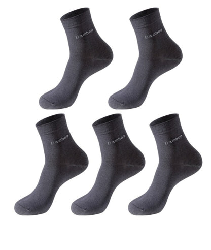 Chaussettes chaussettes de couleur unie chaussettes mi-tube en fibre de bambou pour hommes