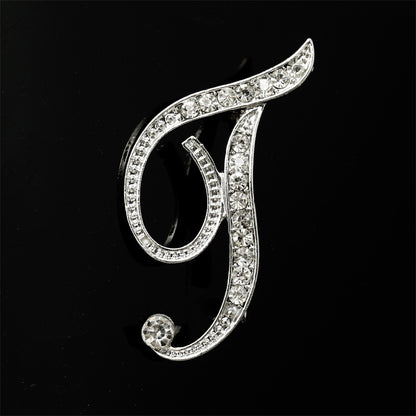 26 English Alphabet Brooches With Diamonds