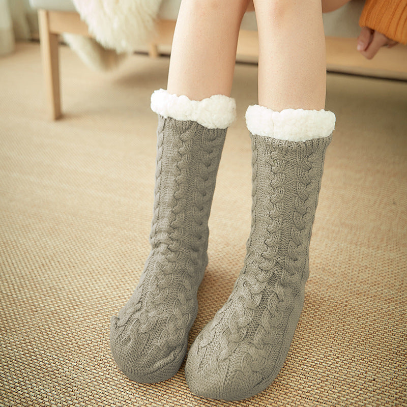 Casual Plus Velvet Mid-tube Ladies Snow Pantoufles Chaussettes de tapis