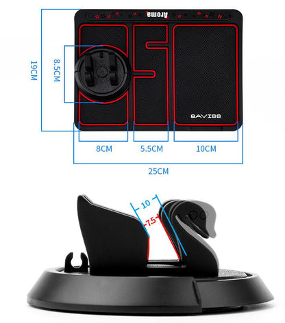 Tapis de téléphone de voiture antidérapant 4 en 1, carte de numéro de stationnement de voiture, tapis antidérapant, support de téléphone automatique, support de téléphone de tableau de bord collant Anti-glissement