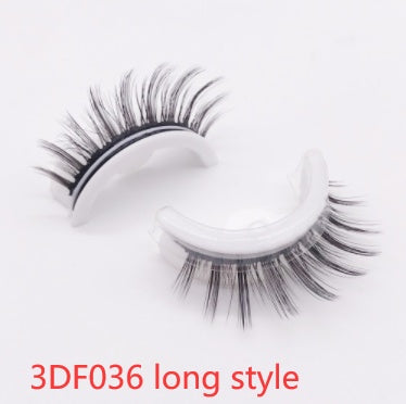 Återanvändbara 3D Mink Lashes naturliga falska ögonfransar Självhäftande falska limmar fria lass Makeup ögonfrans Extens Silk ögonfransar