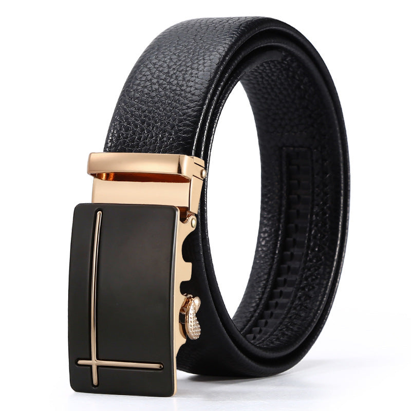 Men's Automatic Leather Buckle Business Belt - Professional Efficiency