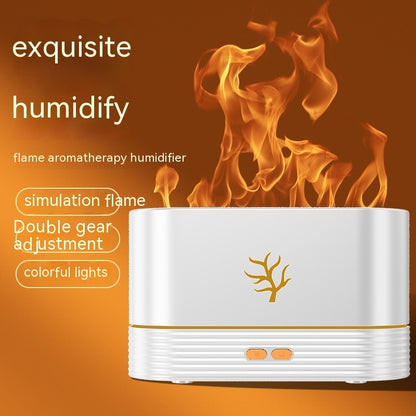 Flamluftfuktare USB Smart Timing LED Elektrisk Aroma Diffuser Simulering Fire Night Lamp Heminredning