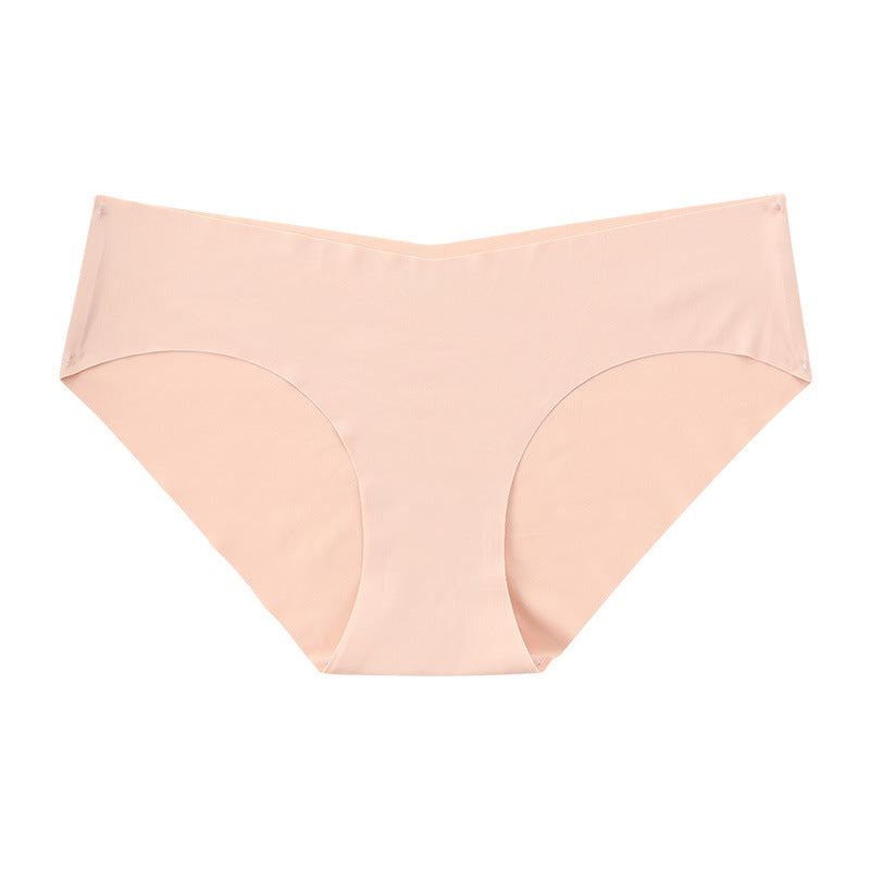 Seamless One-piece Women's Briefs Nude Cotton Low-waist Underwear Women