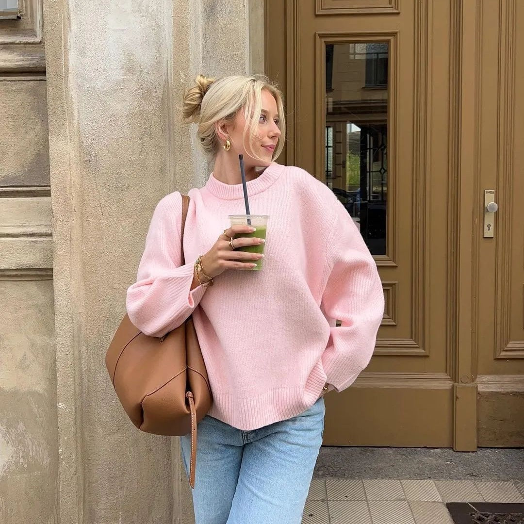 Sunday Cozy Crew Neck Pullover Sweater
