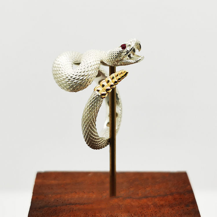 Anneaux de serpent à sonnette pour hommes et femmes