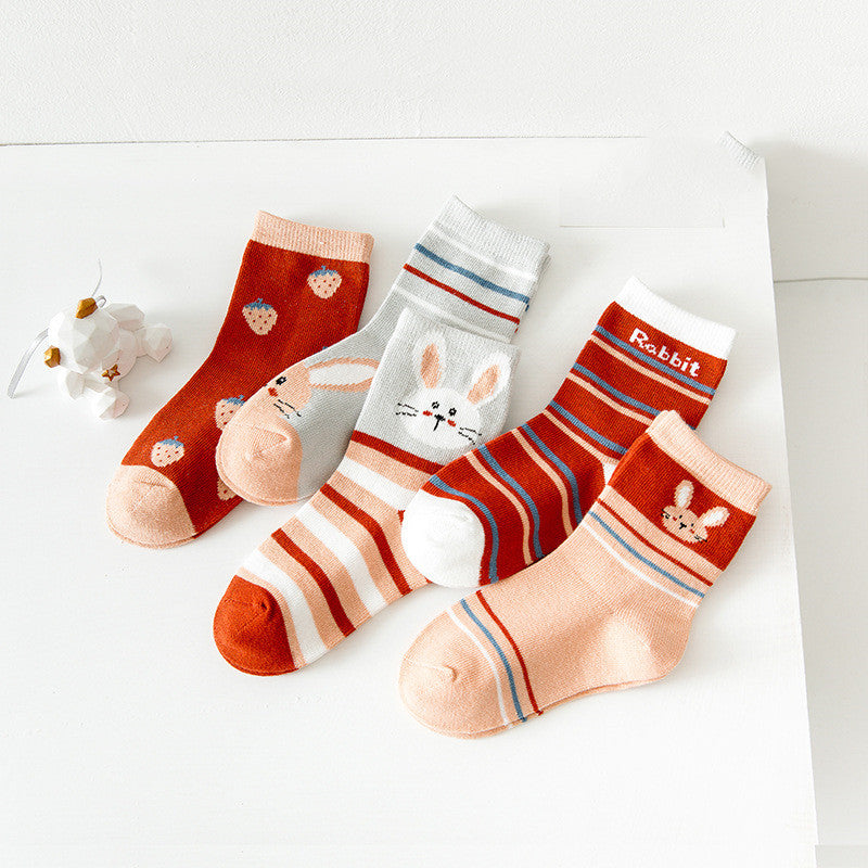 Children's Socks Cartoon In-tube Combed Cotton Socks